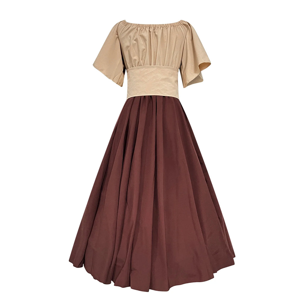 Womens Renaissance Faire Dresses Medieval Irish Traditional plus Size Dresses Ruffle over Dress Corset Retro Cosplay Gown Clothing